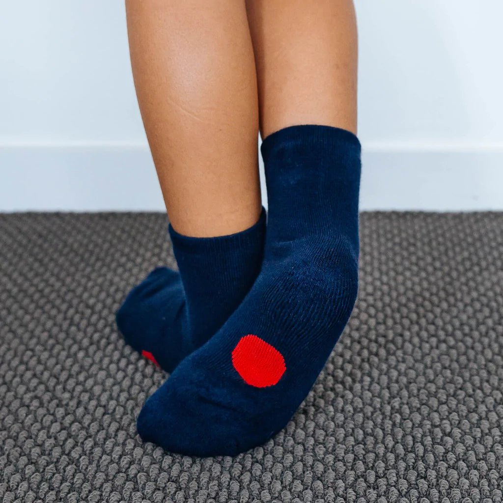 dot on a sock - Navy Quarter Crew Socks - KR22 - 10