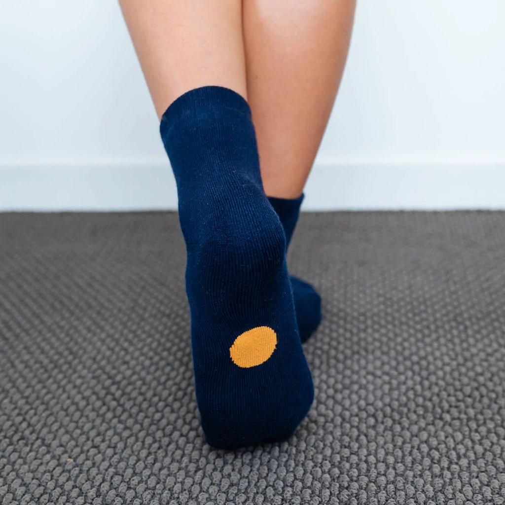 dot on a sock - Navy Quarter Crew Socks - KR24 - 10