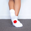 dot on a sock - White Quarter Crew Socks - KR02 - 10